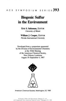 Biogenic Sulfur in the Environment