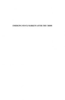 Emerging stock markets after the crisis (SUERF studies)
