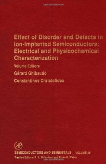 Effect of Disorder and Defects in Ion-Implanted Semiconductors: Electrical and Physicochemical Characterization