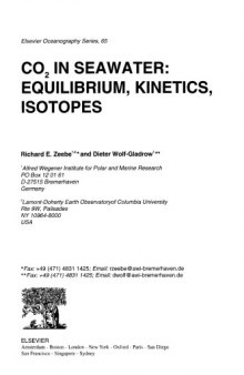 CO<sub>2</sub> in Seawater - Equilibrium, Kinetics, Isotopes