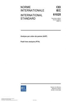 INTERNATIONAL STANDARD CEI IEC 61025 - Fault tree analysis (FTA)