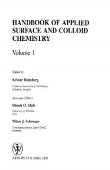 Handbook Of Applied Surface And Colloid Chemistry