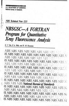 NBSGSC - A FORTRAN Program for Quantitative Xray Fluorescence Analysis