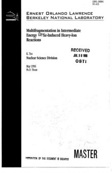 Multifragmentation in Intermed. Energy Heavy-Ion Reactions [thesis]