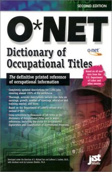 The Onet Dictionary of Occupational Titles 2001