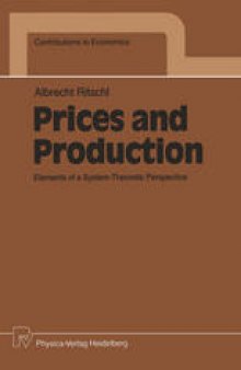 Prices and Production: Elements of a System-Theoretic Perspective