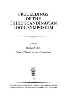 Proceedings of the Third Scandinavian Logic Symposium: Uppsala, 1973