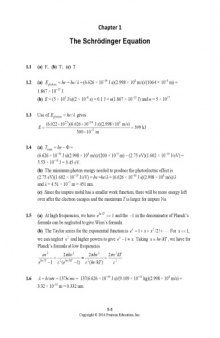 Instructor's Solutions Manual to Quantum Chemistry