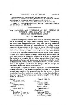 The Problems and Functions of the Section of Physical Oceanography of the American Geophysical Union