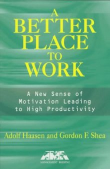 Better Place to Work. A: A New Sense of Motivation Leading to High Productivity (Ama Management Briefing)