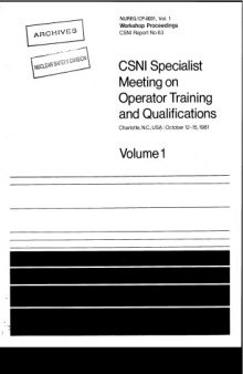 CSNI specialist meeting on operator training and qualifications. Volume 2