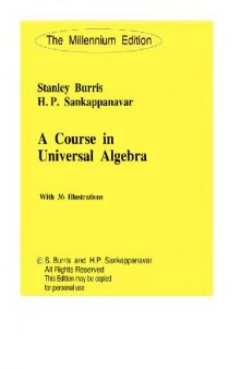 A Course in Universal Algebra (Graduate Texts in Mathematics)