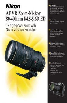 Equipment - 80-400mm f/4.5-5.6D AF VR ZOOM-NIKKOR ED - Supertele Zoom with Vibration Reduction - Editors
