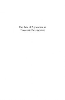 The role of agriculture in economic development
