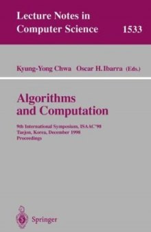 Algorithms and Computation: 9th International Symposium, ISAAC’98 Taejon, Korea, December 14–16, 1998 Proceedings
