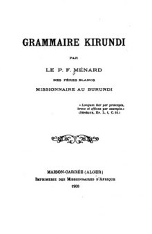 Grammaire kirundi