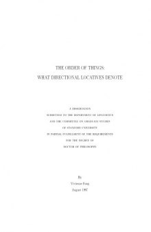 The order of things: what directional locatives denote [PhD thesis]