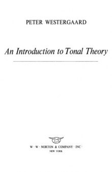 An Introduction to Tonal Theory