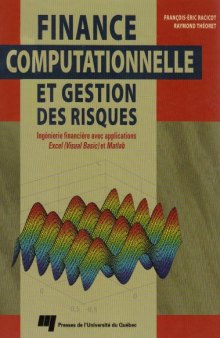 Finance computationnelle et gestion des risques, avec Excel et Matlab