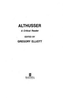 Althusser: A Critical Reader
