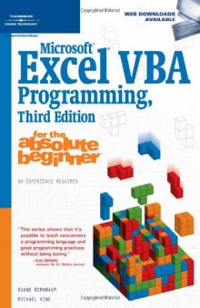 Microsoft Excel VBA programming for the absolute beginner