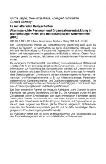 Fit mit alternden Belegschaften: Alternsgerechte Personal- und Organisationsentwicklung in Brandenburger klein- und mittelständischen Unternehmen