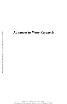 Advances in wine research