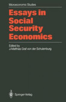 Essays in Social Security Economics: Selected Papers of a Conference of the International Institute of Management, Wissenschaftszentrum Berlin