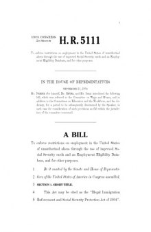 HR5111 - Illegal Immigration Enforcement and Social Security Protection Act of 2004