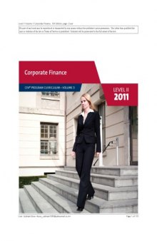 Corporate Finance (CFA Program Curriculum Level II 2011, Volume 3)