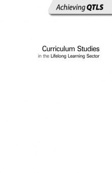 Curriculum Studies in the Lifelong Learning Sector