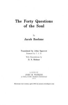 The forty questions of the soul