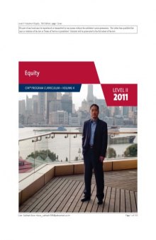 Equity ( CFA Program Curriculum Level II 2011 Volume 4 )