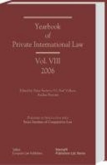 Yearbook of Private International Law: Volume VIII, 2006
