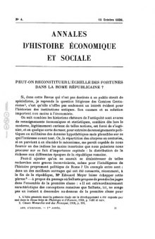 Annales d’histoire économique et sociale - Revue trimestrielle - Tome IV - Annee 1929
