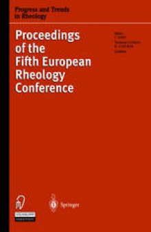 Progress and Trends in Rheology V: Proceedings of the Fifth European Rheology Conference Portorož, Slovenia, September 6–11, 1998