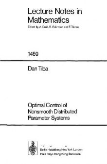 Optimal Control Of Nonsmooth Distributed Parameter Systems by Dan Tiba