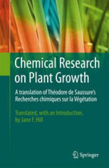 Chemical Research on Plant Growth: A translation of Theodore de Saussure's Recherches chimiques sur la Vegetation