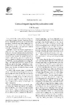 Chemical engineering and the postmodern world