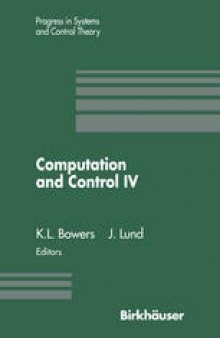 Computation and Control IV: Proceedings of the Fourth Bozeman Conference, Bozeman, Montana, August 3–9, 1994
