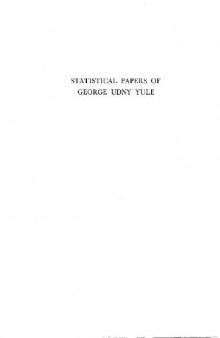 Statistical papers of George Udny Yule
