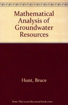 Mathematical Analysis of Groundwater Resources