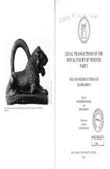 Legal transactions of the Royal Court of Nineveh, Part I: Tiglath-Pileser III Through Esarhaddon (State archives of Assyria, 6)
