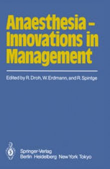 Anaesthesia — Innovations in Management