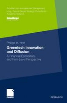 Greentech Innovation and Diffusion: A Financial Economics and Firm-Level Perspective
