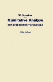 Qualitative Analyse auf präparativer Grundlage