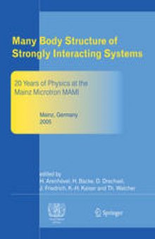 Many Body Structure of Strongly Interacting Systems: Refereed and selected contributions from the symposium “20 Years of Physics at the Mainz Microtron MAMI”