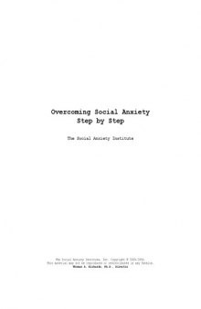 Overcoming Social Anxiety Step by Step - Handouts
