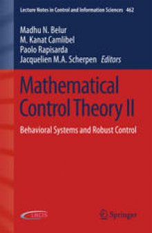 Mathematical Control Theory II: Behavioral Systems and Robust Control