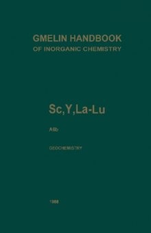 Sc, Y, La-Lu Rare Earth Elements. Geochemistry: Hydrosphere. Atmosphere. Cosmo- and Geochemical Cycles. Balance
